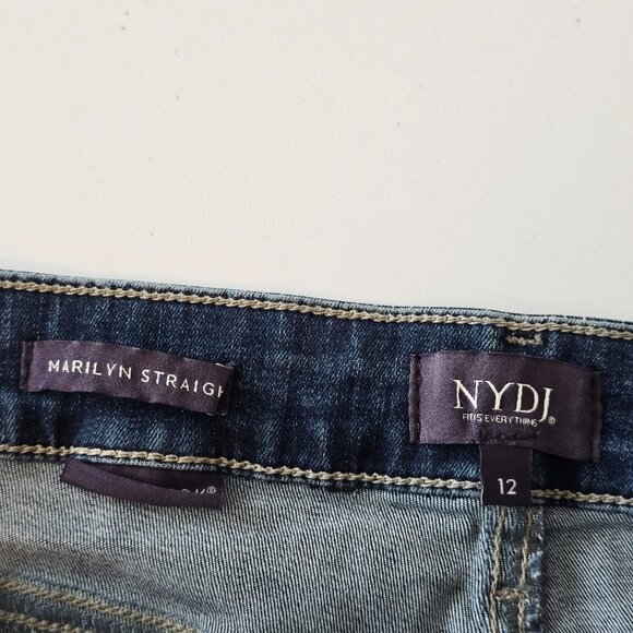 NWT NYDJ Marilyn Straight Ankle Jeans Size 12 Blue - Picture 6 of 8